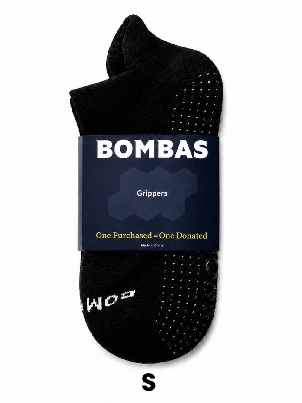 Bombas Gripper Ankle Socks Black White S Pilates